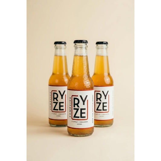 Apple Cinnamon kombucha 3 bottles - RYZE