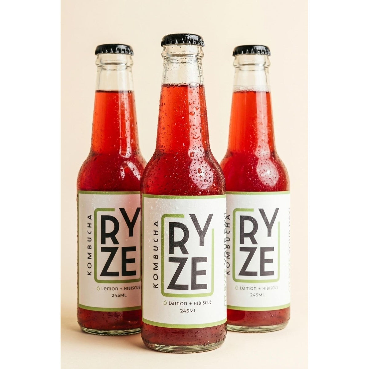 Lemon Hibiscus kombucha 3 bottles - RYZE