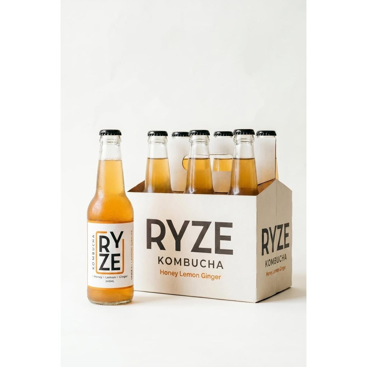 Honey Lemon Ginger kombucha 6-pack - RYZE