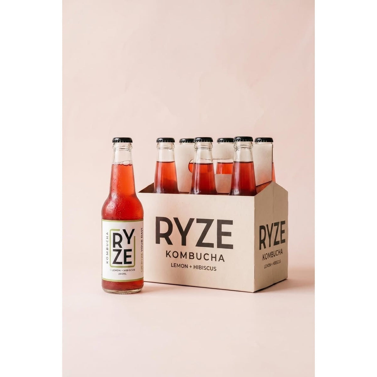 Lemon Hibiscus kombucha 6-pack - RYZE