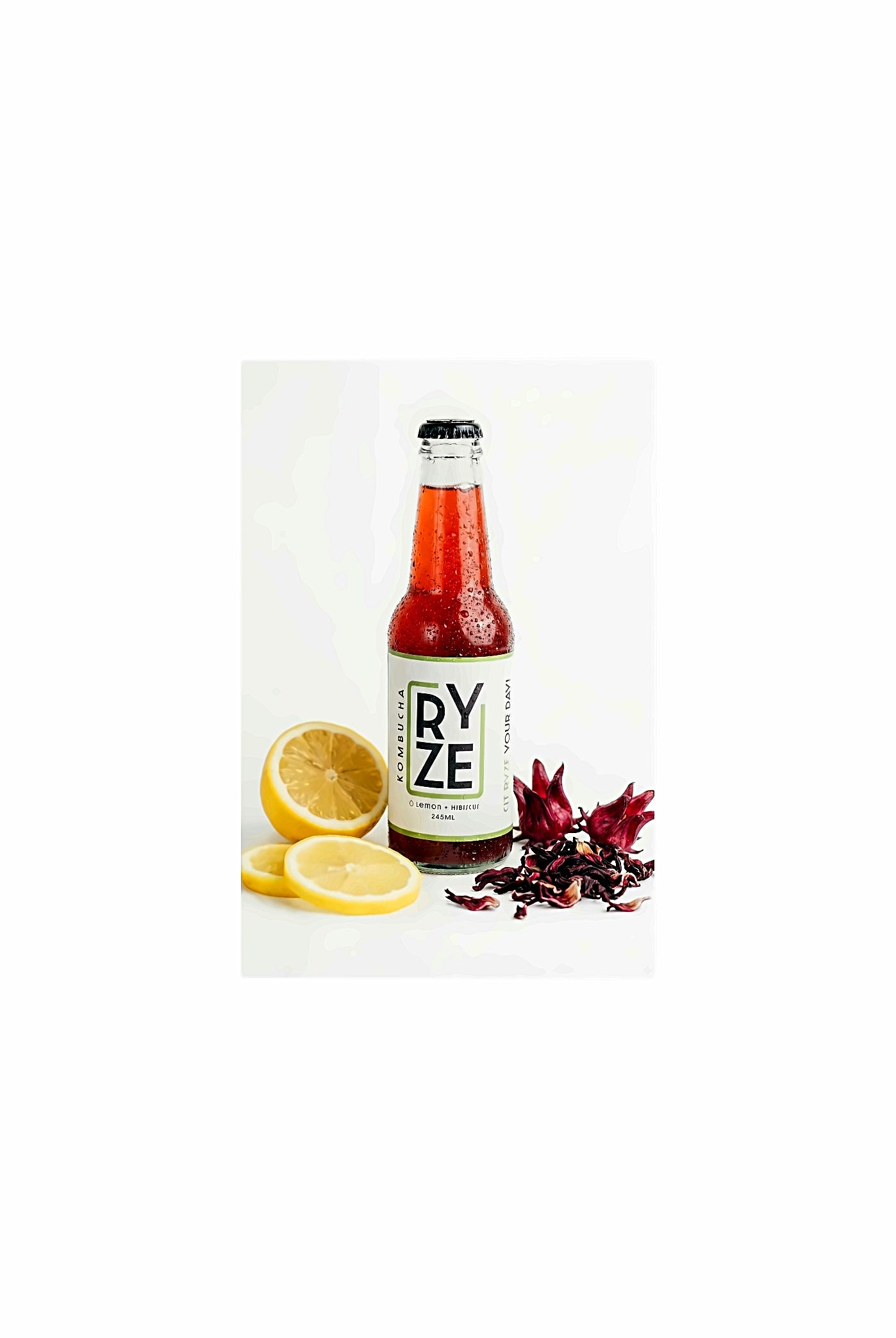 Lemon Hibiscus kombucha single bottle - RYZE