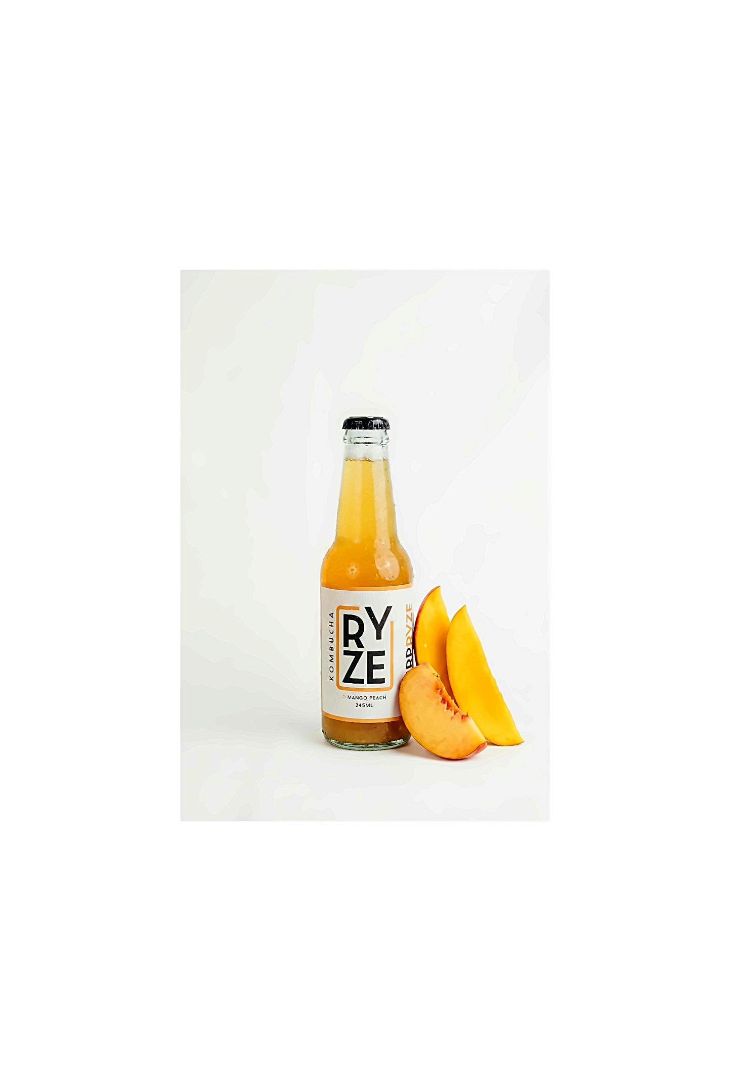 Mango Peach kombucha single bottle - RYZE